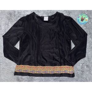 Rabbit Rabbit Rabbit Designs Womens Size 14 Aztec Western‎ Beaded Stretch Shirt